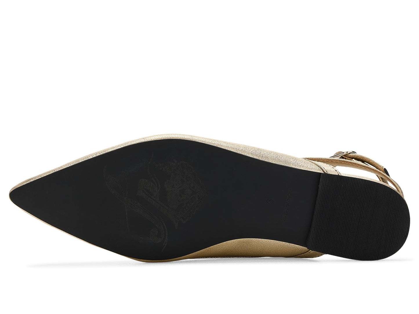 Free People Womens Jules Point Flat, Gold, 8 Medium