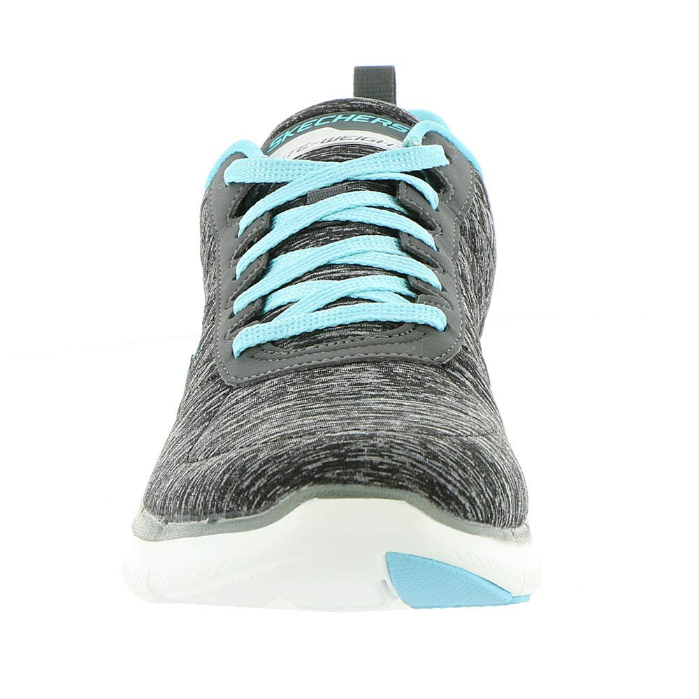 Skechers Women's Flex Appeal 2.0, Black/Blue, 8