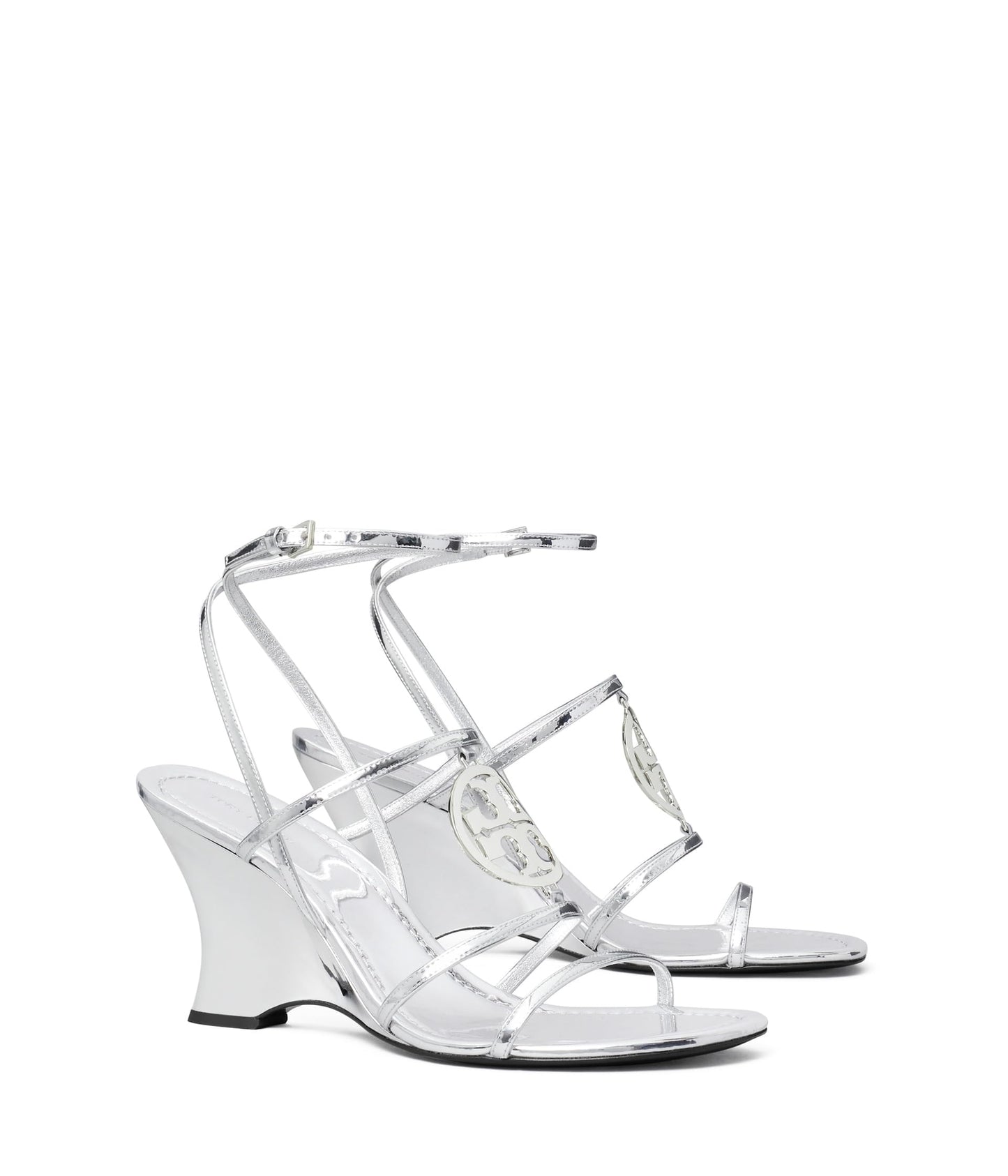 Tory Burch Women's 85 mm Capri Miller Wedge Argento/Silver 7.5 Medium