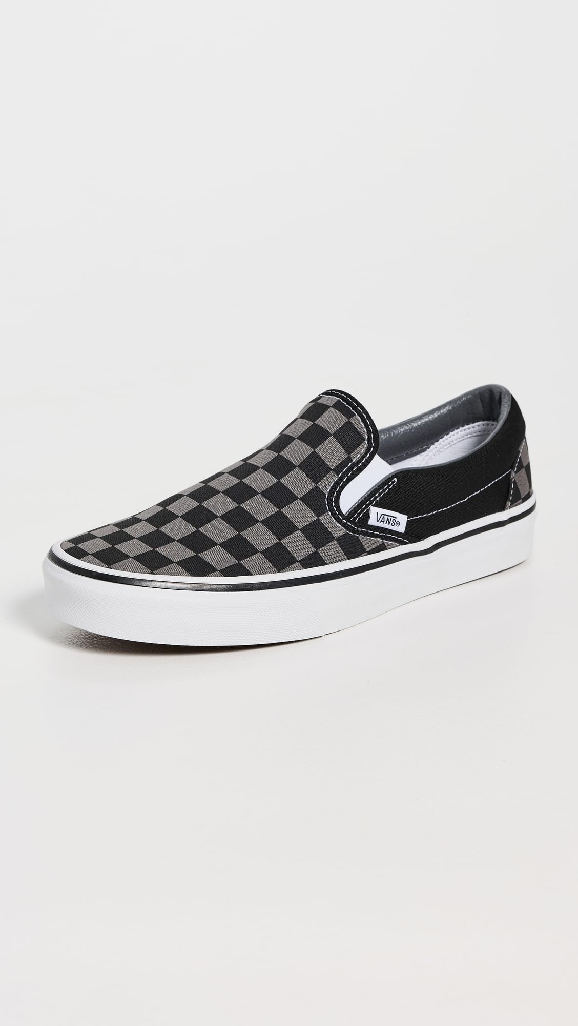 Vans Classic Slip On Unisex Sneakers, Black/Pewter Checkerboard, 11.5 US Women/10 US Men