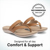 ABEO Oasis Thong Sandals For Women | Arch Support Sandals | Built-In Orthotic Insole | Plantar Fasciitis Pain Relief Almond, 10 Medium