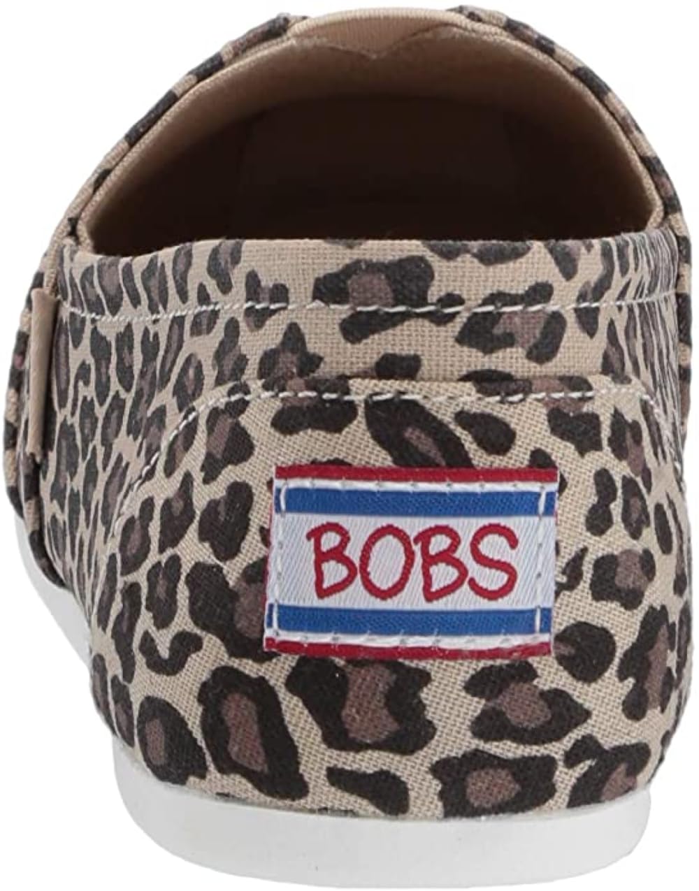 Skechers Women's Bobs Plush - Hot Spotted Ballet Flat Slip-On, Leopard, 6.5 W US
