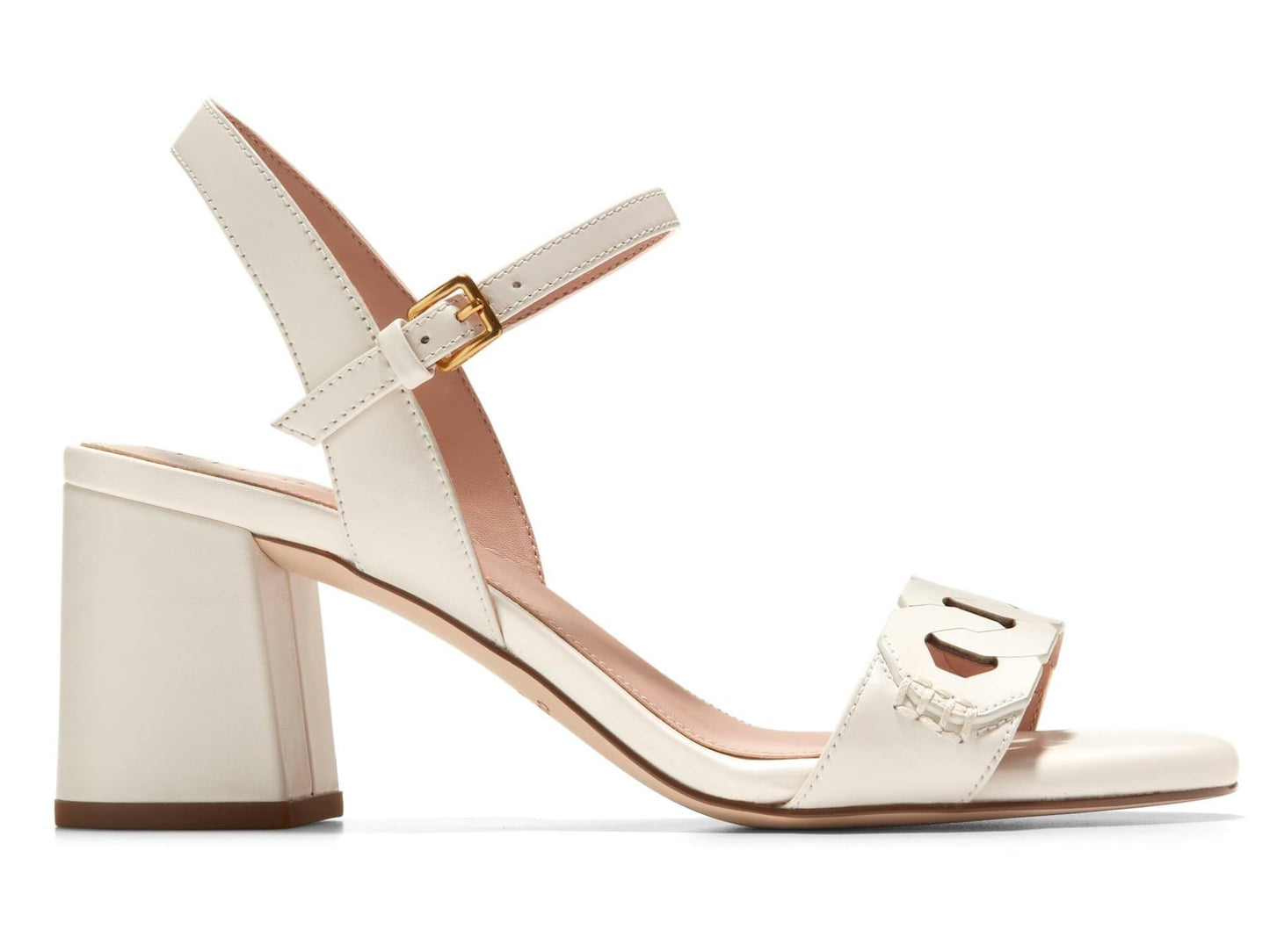 Cole Haan Women's Chain Heeled Sandal, Soft Gold Leather, 10