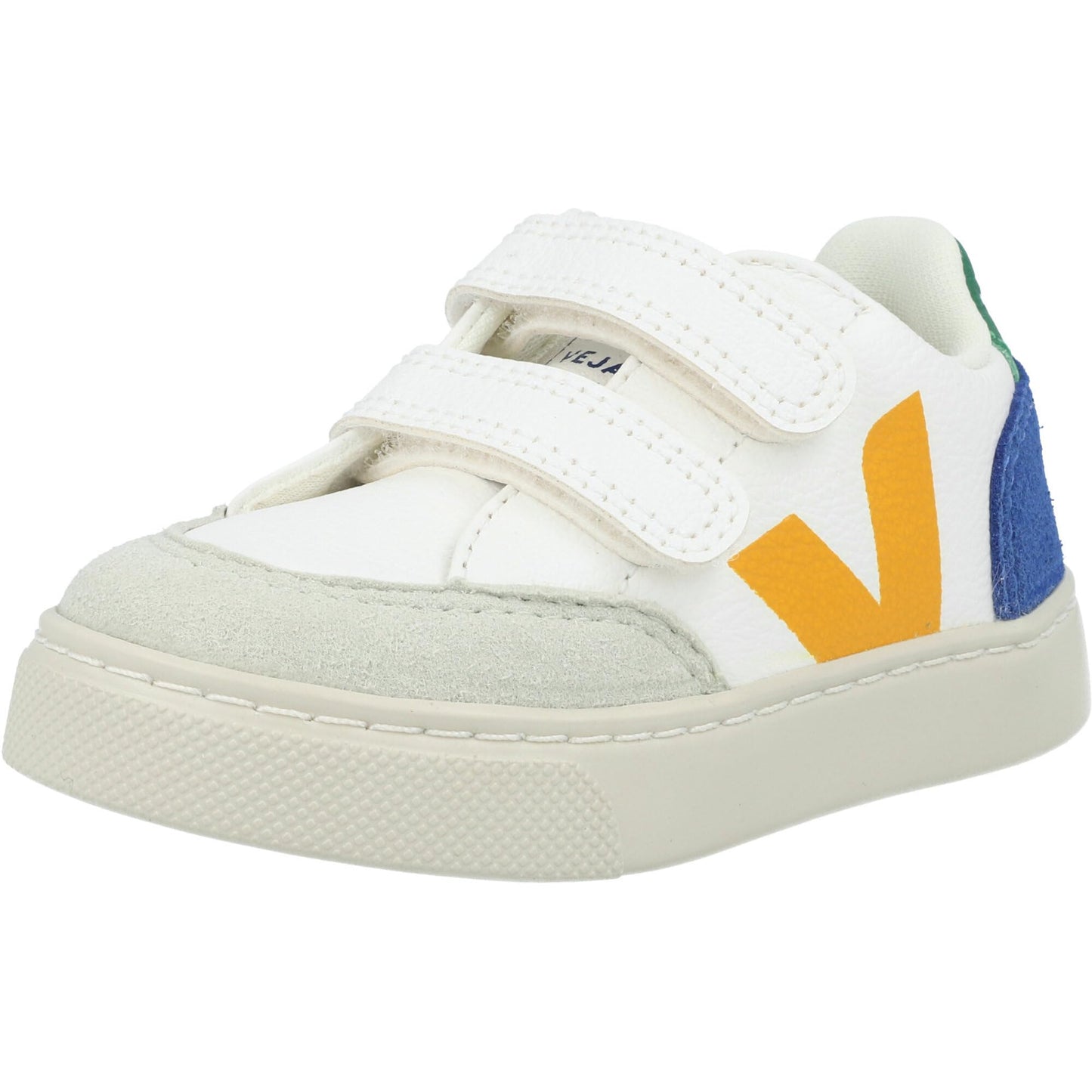 VEJA Small V-12 Chromefree (Little Big Kid) Sneaker, Extra/White/Multicolor/Indigo, 1 US Unisex