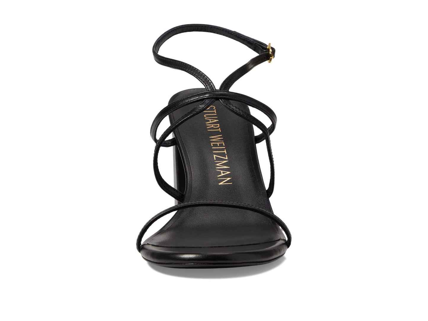 Stuart Weitzman Barelythere 75 Block Sandal Black 6 B