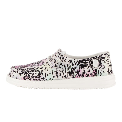 Hey Dude Kids Wendy Leopard (Little Kid/Big Kid) - Loafers for Kids - Printed Canvas Upper - Canvas Lining Pink Multi 1 Little Kid M