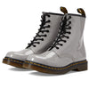 Dr. Martens Women's 1460 W Patent Leather 8 Eye Boot, Zinc Grey, 5