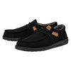 HEYDUDE Men's Wally Corduroy Slip On Loafer, Black Size 7 | Lightweight Flex & Fold Outsole with Elastic Lace