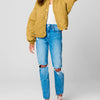 [BLANKNYC] Womens Luxury Clothing Tencel Drop Shoulder Quilted Jacket, SALTED LIME, Large