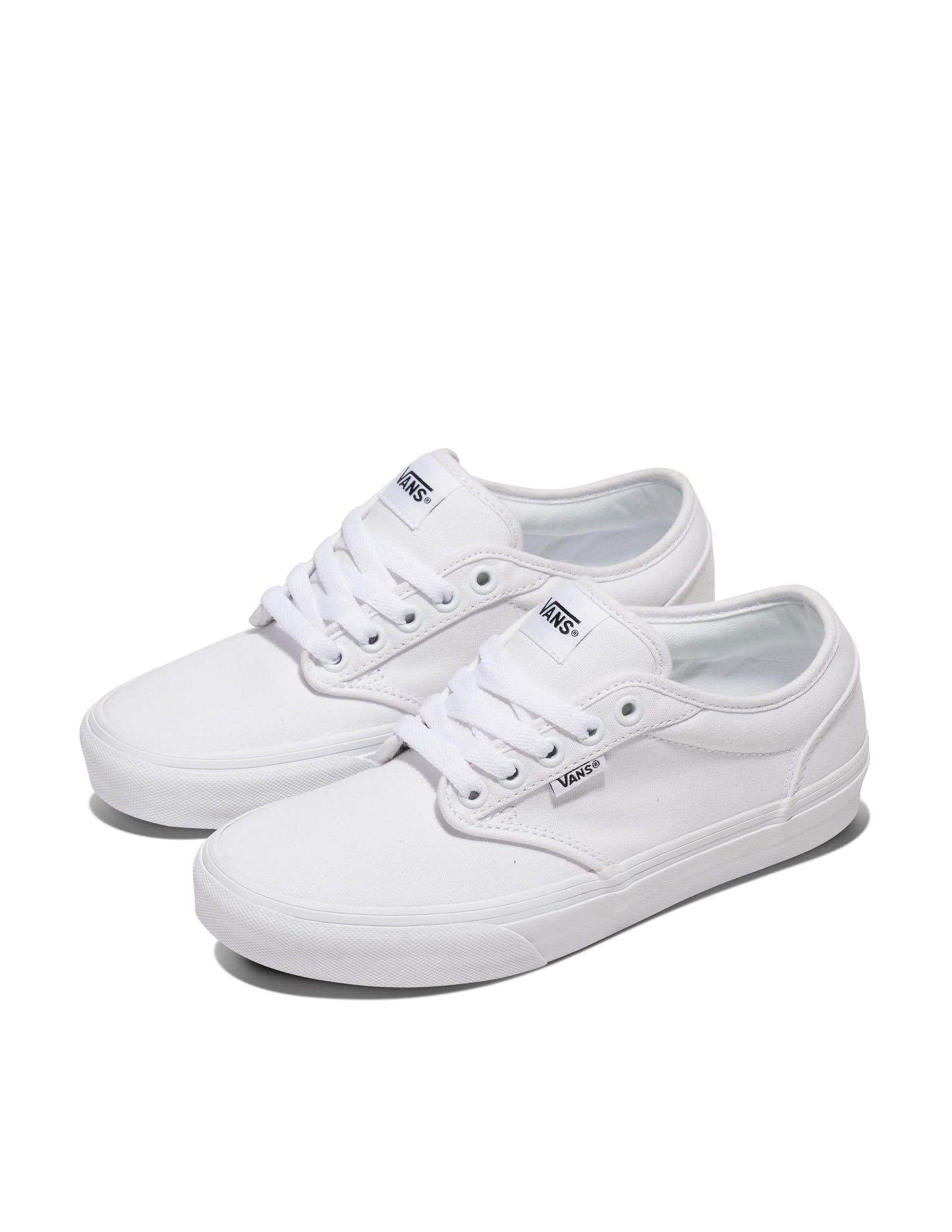 Vans Women's Atwood Shoe - Low-Top Fashion Sneakers for Work & Everyday Wear. Canvas White. 5
