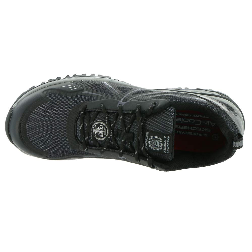 Skechers Azbar Comp Toe Black/Gray 8 D (M)