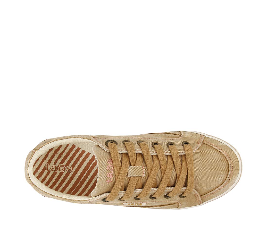Taos Footwear Women's Moc Star Tan Distressed Sneaker 12 (M) US