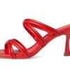 Michael Michael Kors Corrine Sandals for Women - Leather Upper - Synthetic Lining - Synthetic Insole Lacquer Red 7.5 M