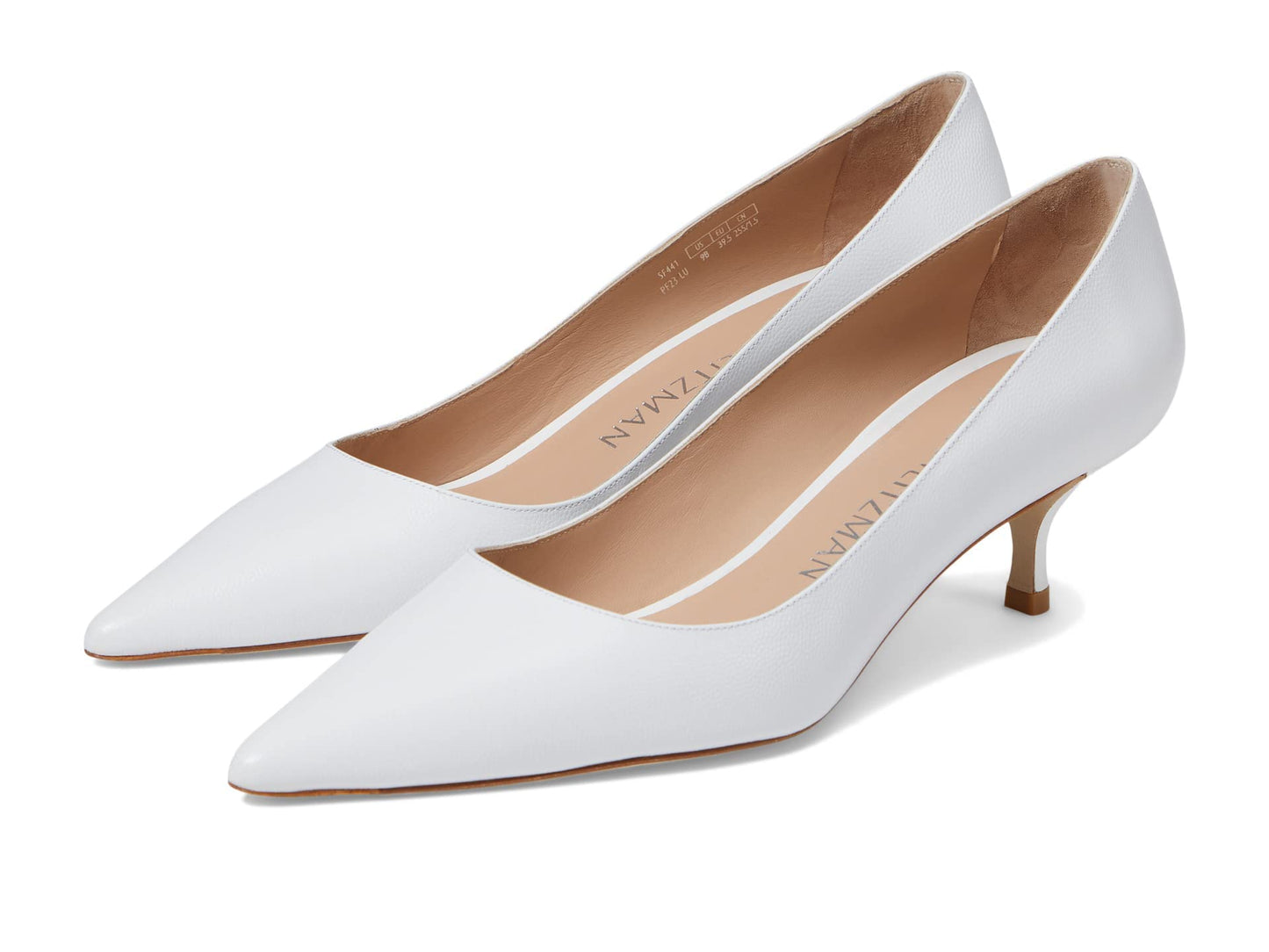 Stuart Weitzman Stuart Kitten Pump White 8.5 B