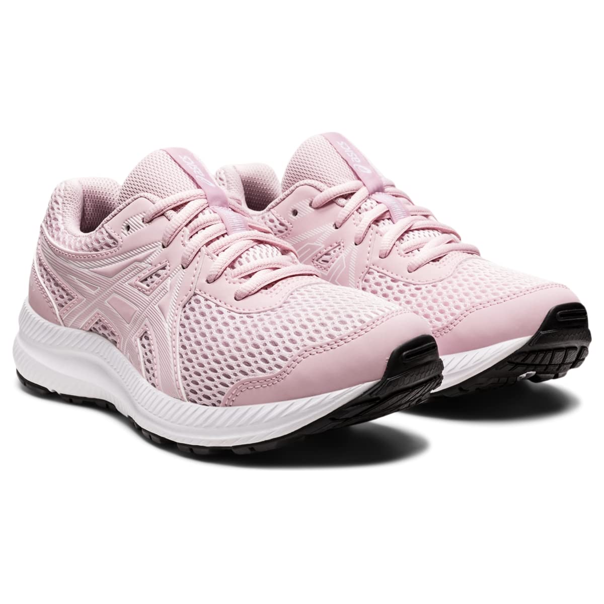 ASICS Kid's Contend 7 Grade School Running Shoe, 4, Barely Rose/White