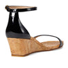 Stuart Weitzman Nudistcurve 50 Wedge Heels for Women - Leather Upper, Square-Toe with Thin Strap, and Adjustable Ankle Strap Black 1 6.5 B