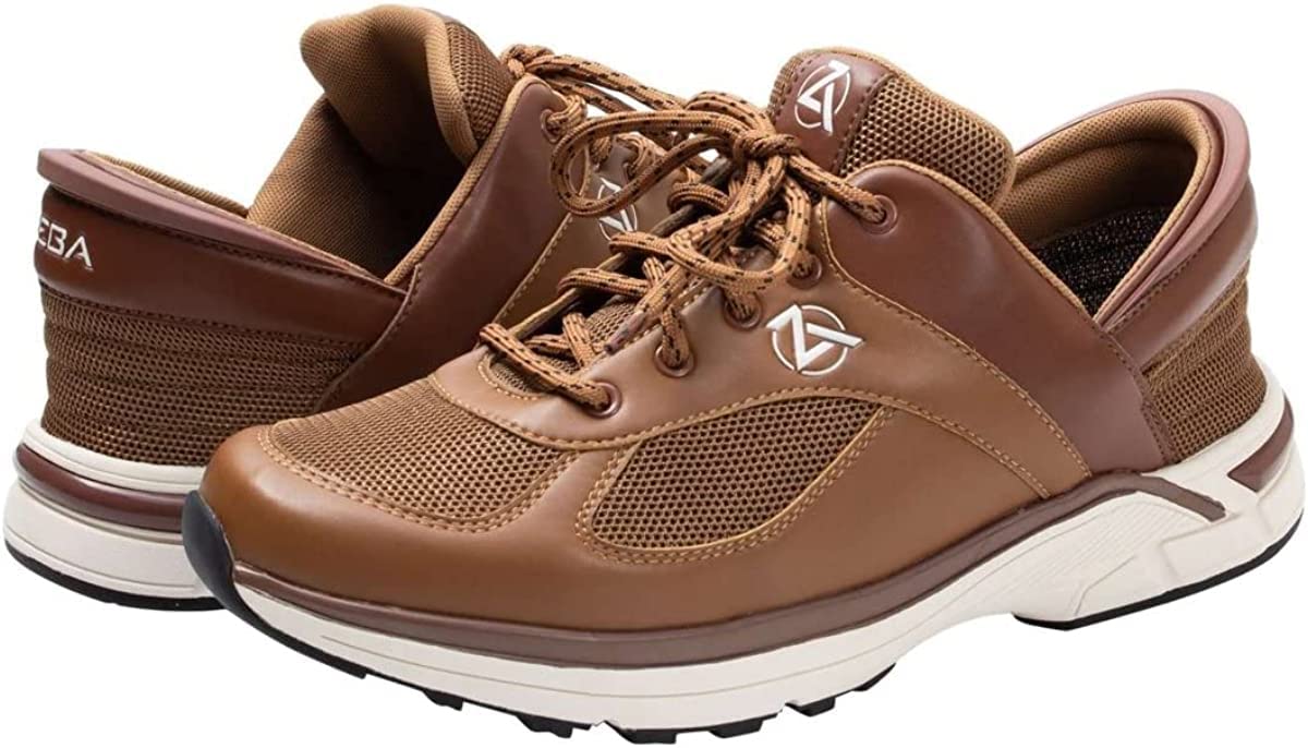 ZEBA Men's Hands Free Slip-On Walking Shoes (Brown, 13)