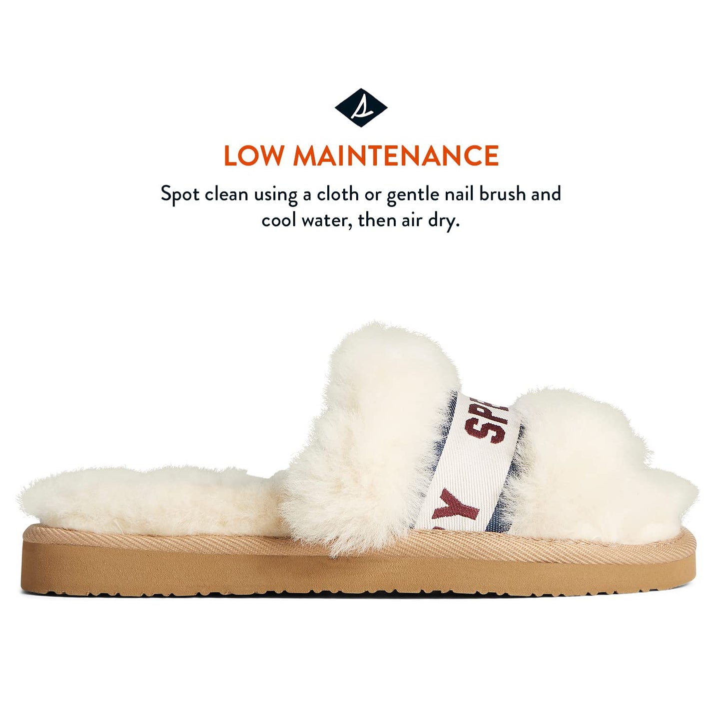 Sperry Women's Romy Sheepskin Slide - Fully Padded Heel-to-Toe With Genuine Shearling - Breathable Fur Slippers for Women,9,Natural Shearling