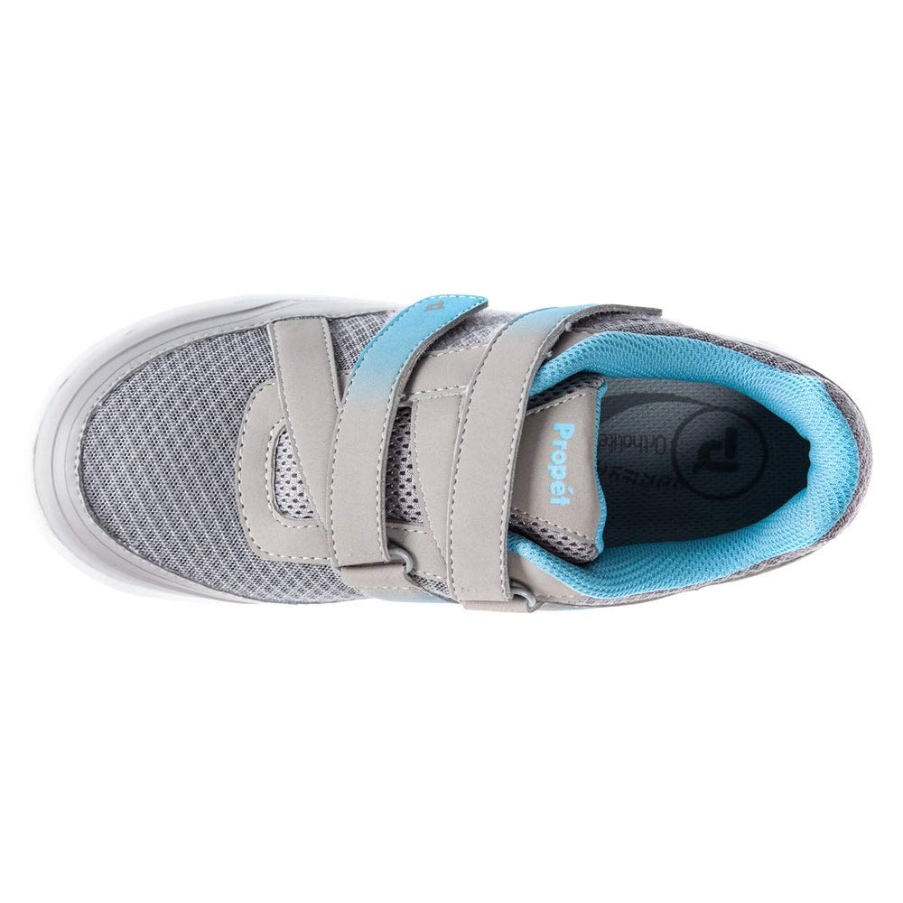 Propet Women's Matilda Strap Sneaker, Grey/Blue, 07 2E US