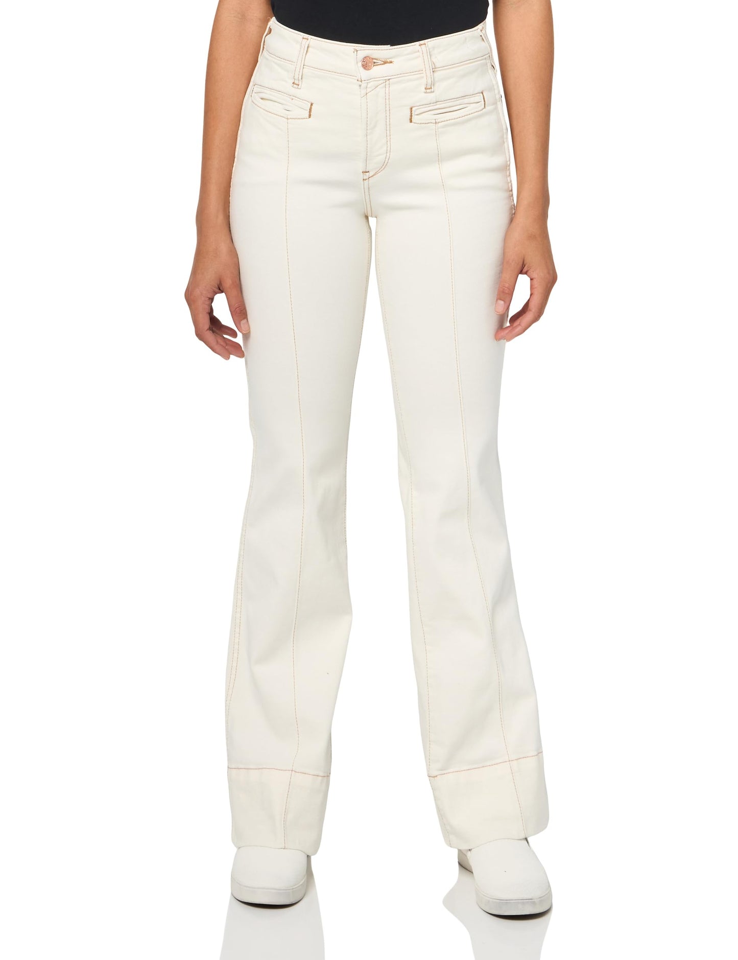 ARIAT Women's High Rise Larissa Slim Trouser, Ecru, 27 X-Long