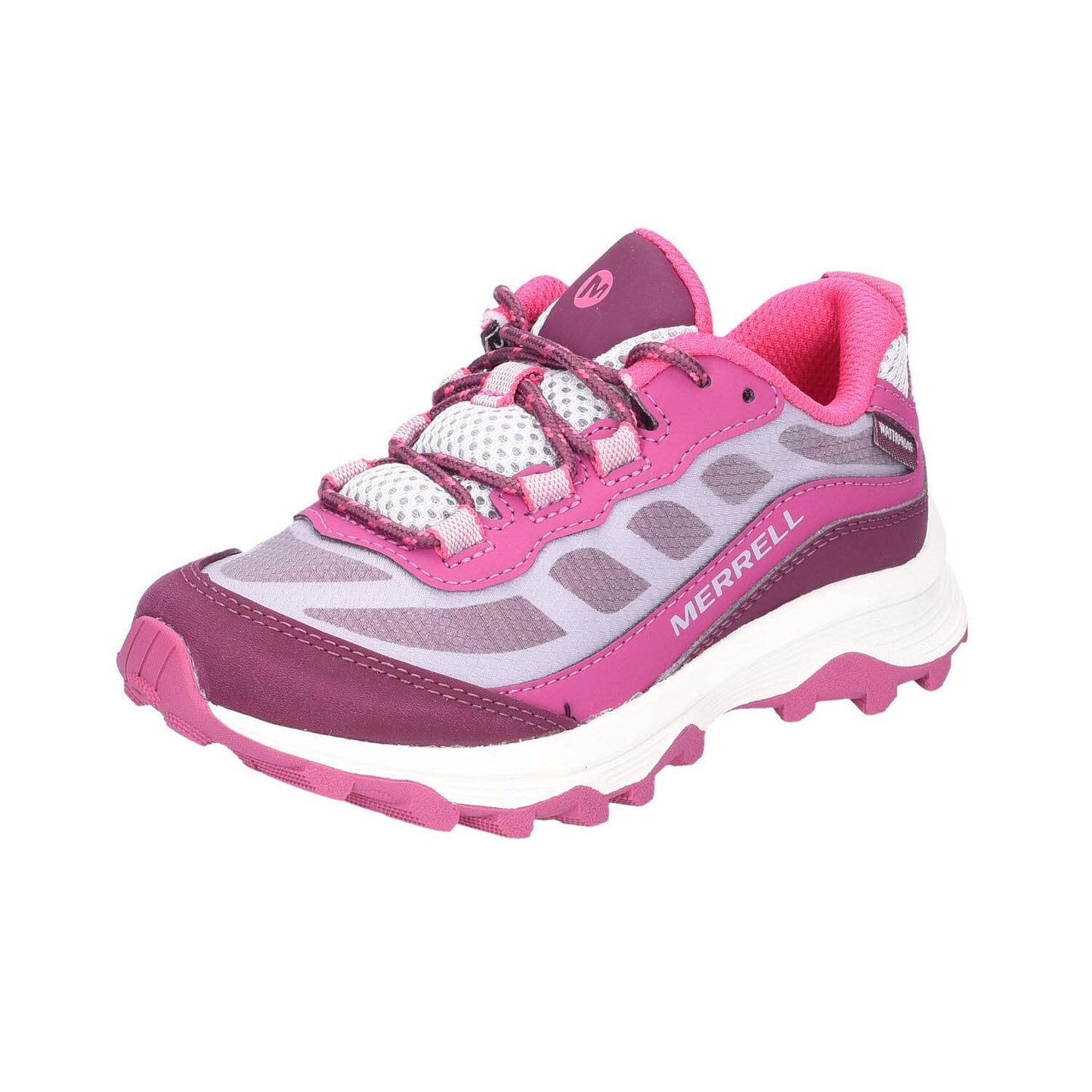 Merrell Unisex Kid's Moab Speed Low Waterpoof Hiking Shoe, Grey/Berry, 11.0 Wide