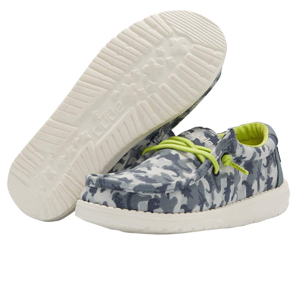 HEYDUDE Boy's Wally Youth Multiple Colors | Boys Shoes | Boy's Lace Up Loafers | Comfortable & Light-Weight