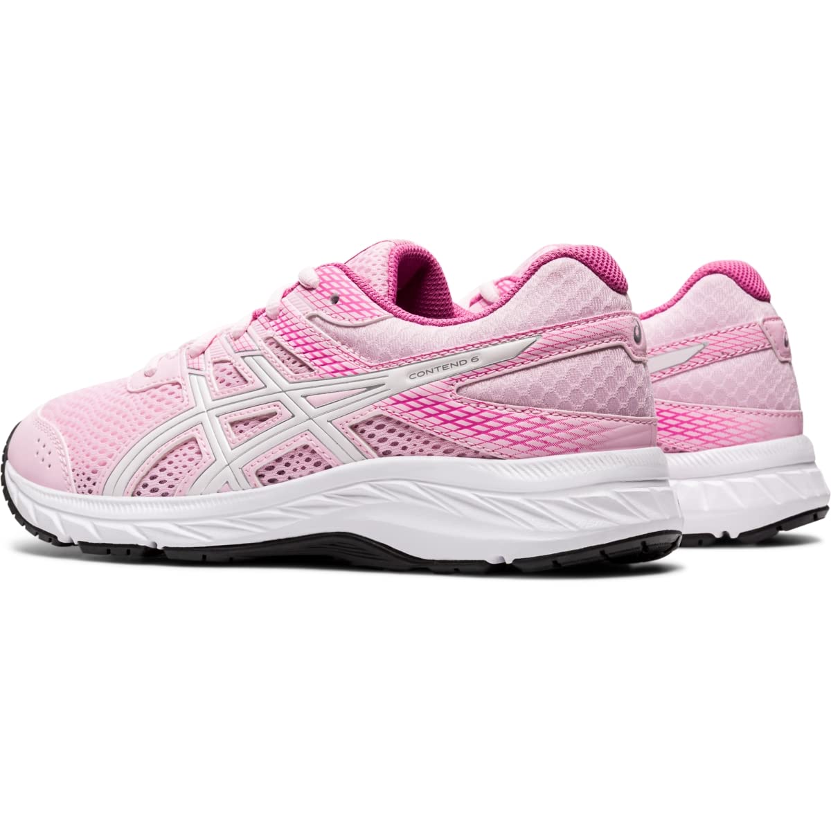 ASICS Kid's Contend 6 Grade School Running Shoes, 5.5, Cotton Candy/White