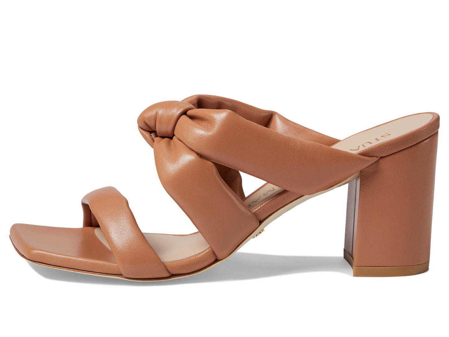 Stuart Weitzman Playa 75 Knot Block Slide Tan 8.5 B