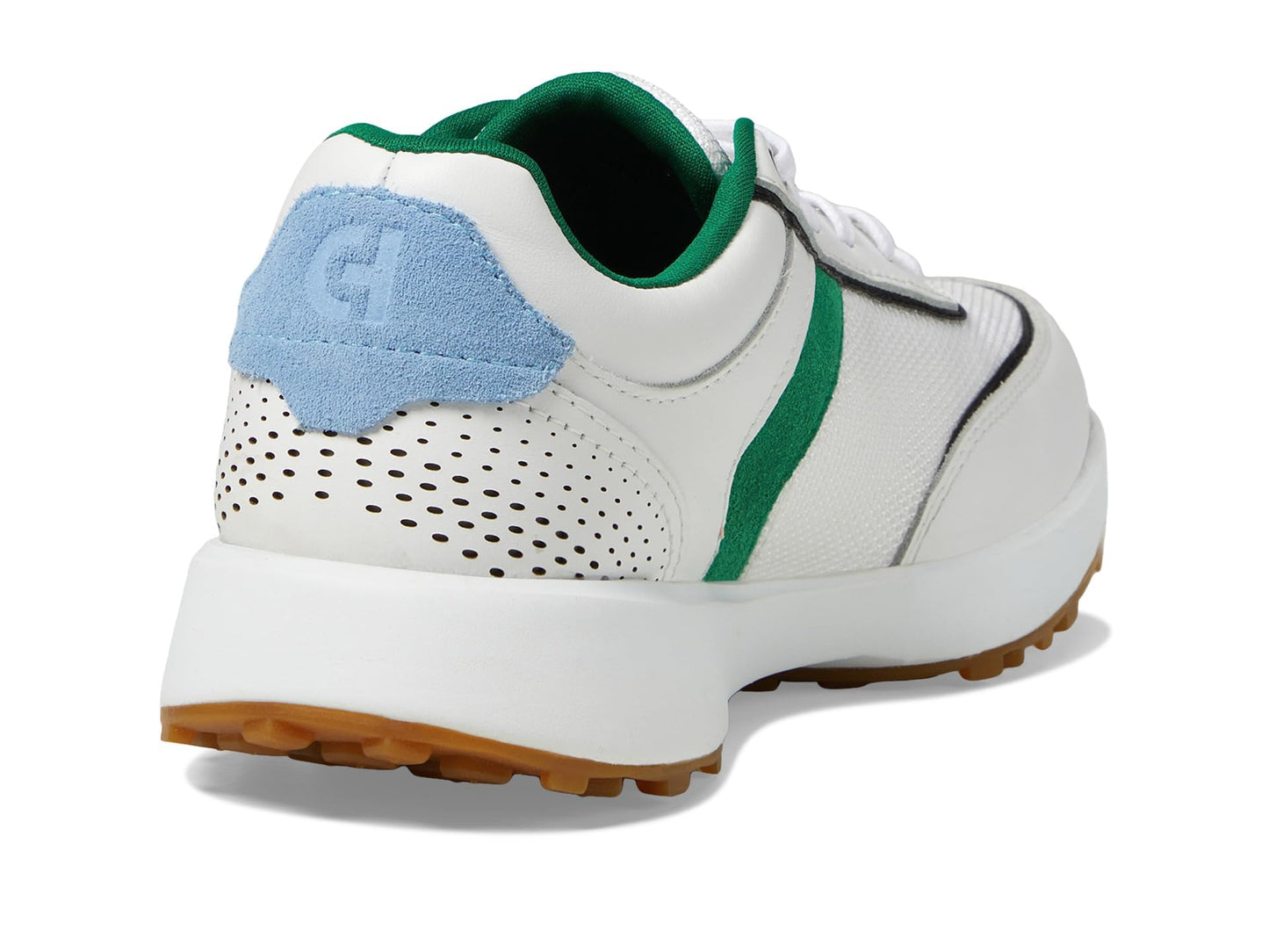 Cole Haan Women's Grandpro Wellesley Runner Sneaker, Optic White/Green Jacket/Black/Vista Blue, 7.5