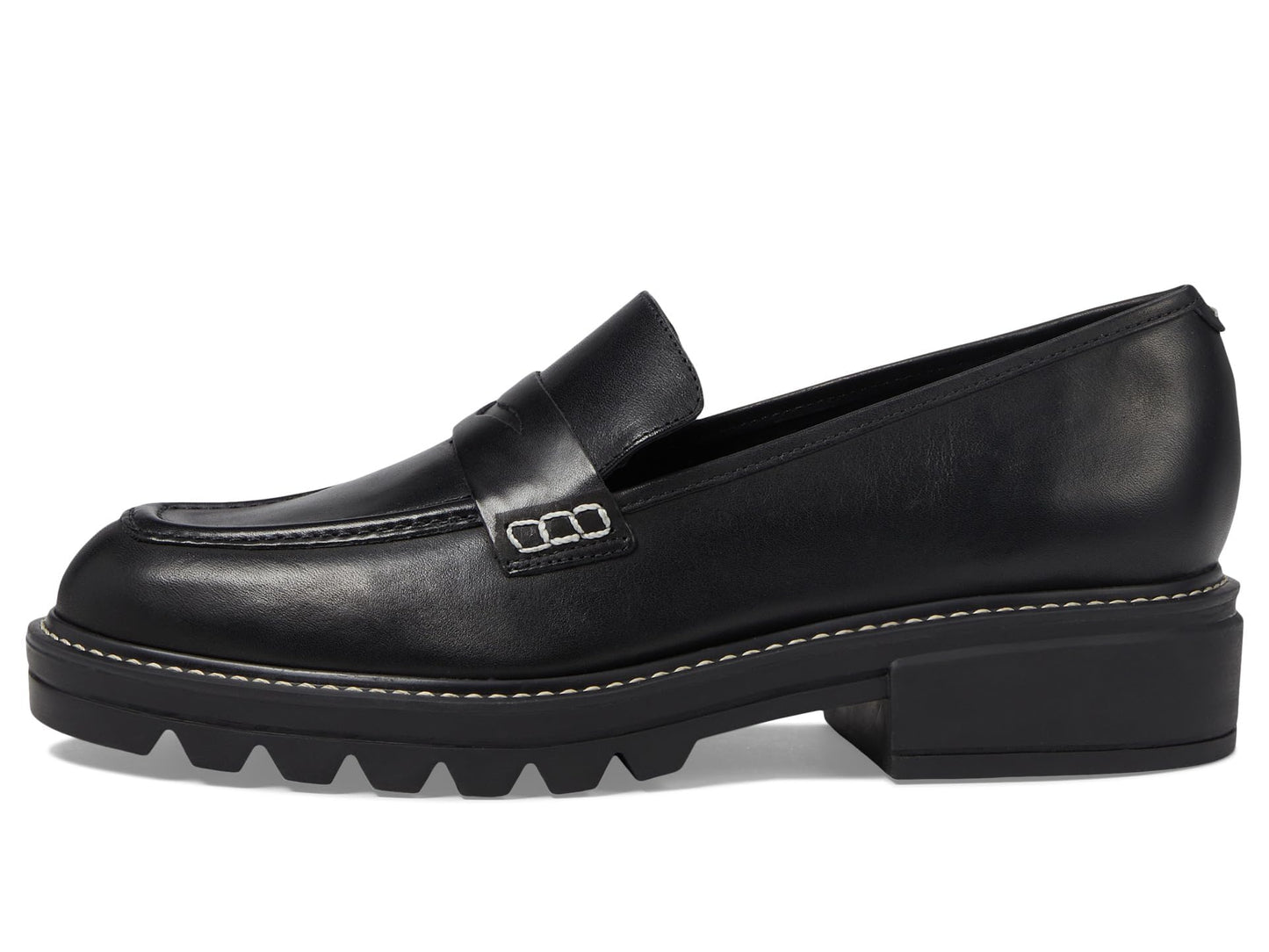 Bernardo Chandler - Shoes for Women - Antique Calf Upper - Leather Lining and Insole - Penny Strap on Vamp Black 6 M
