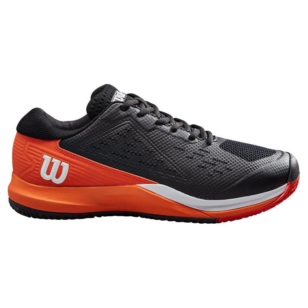 WILSON Rush Pro Ace Tennis Shoes Black/Vermillion Orange/White 12.5 D (M)