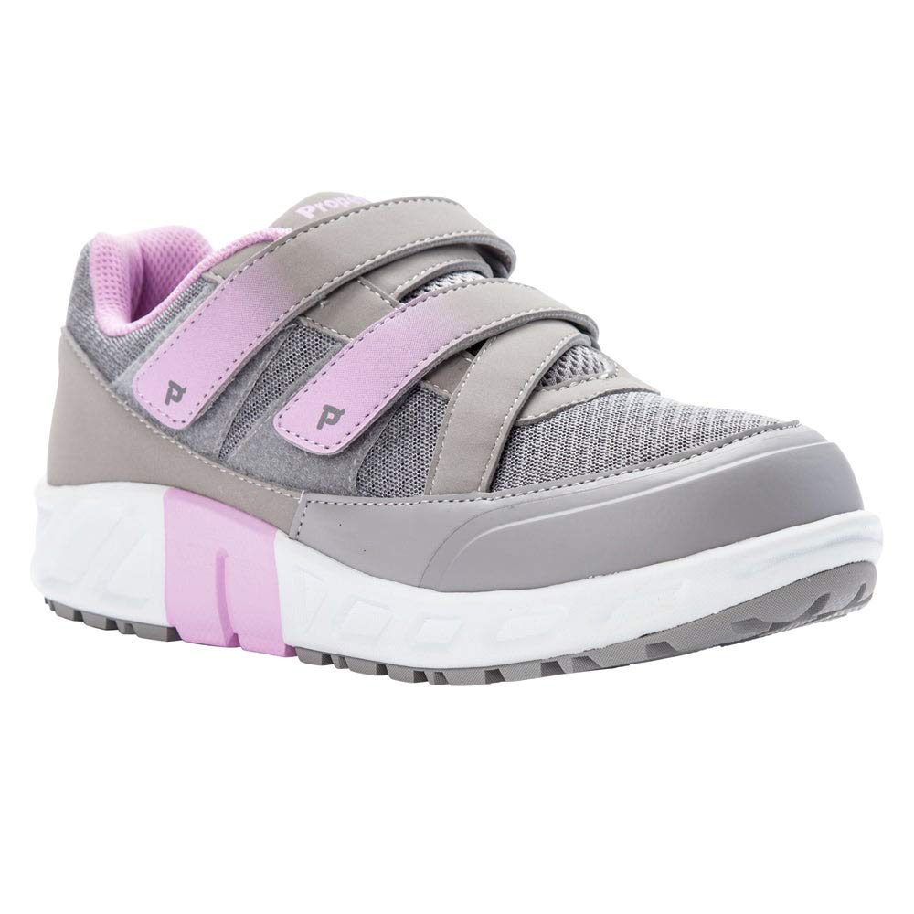 Propet Women's Matilda Strap Sneaker, Grey/Pink, 08 B US
