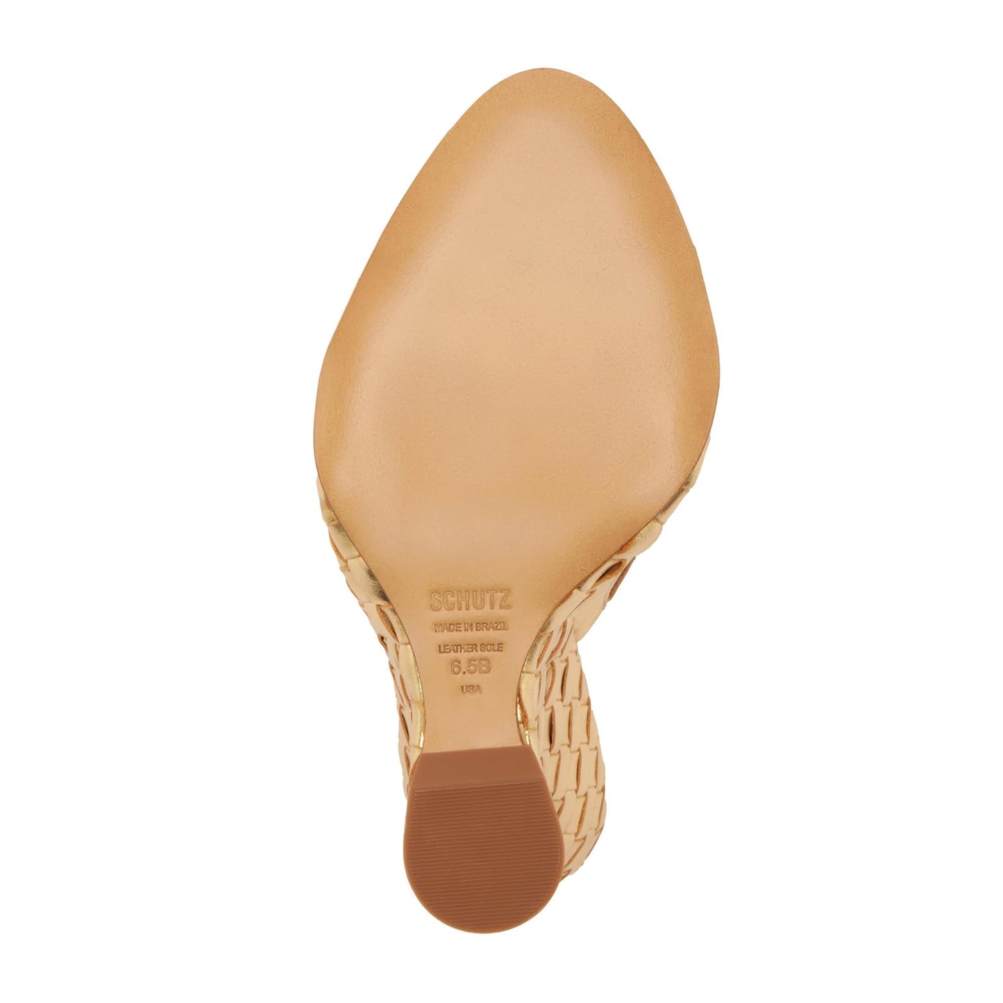 SCHUTZ Women's Aprill Wedge Sandal, Ouro Claro, 7.5