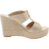 Metallic Canvas Wedge Sandal by Michael Kors