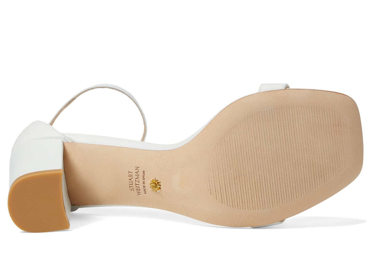 Stuart Weitzman Nudistcurve 75 Block Sandal White 8 B