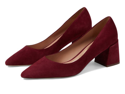 Cole Haan Womens Cassandra Block Heel Pump, Black Cherry Suede, 7.5 Medium