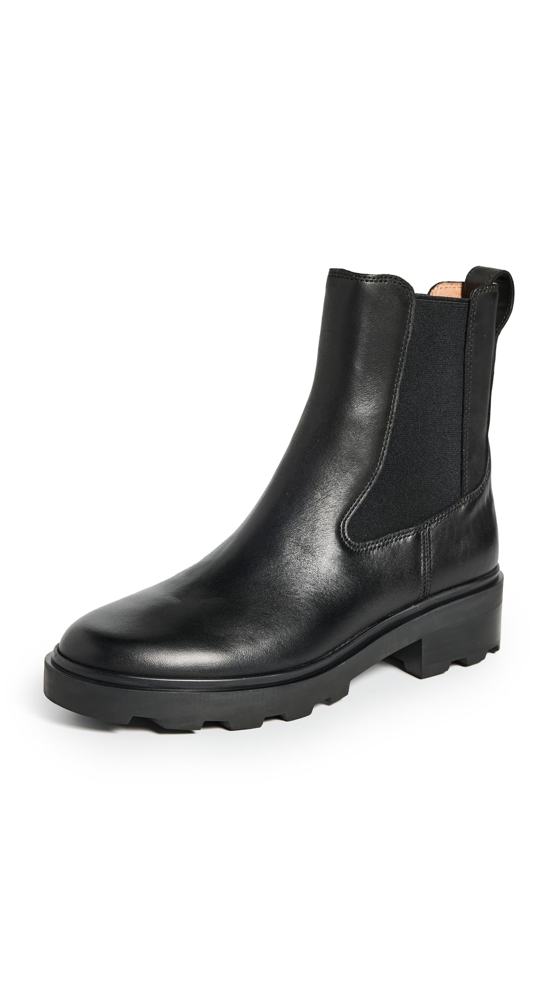 Madewell Women's The Wyckoff Chelsea Lugsole Boot in Leather, True Black, 8 Medium US