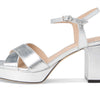 Stuart Weitzman Womens Dayna Platform 80 Silver 9.5 M