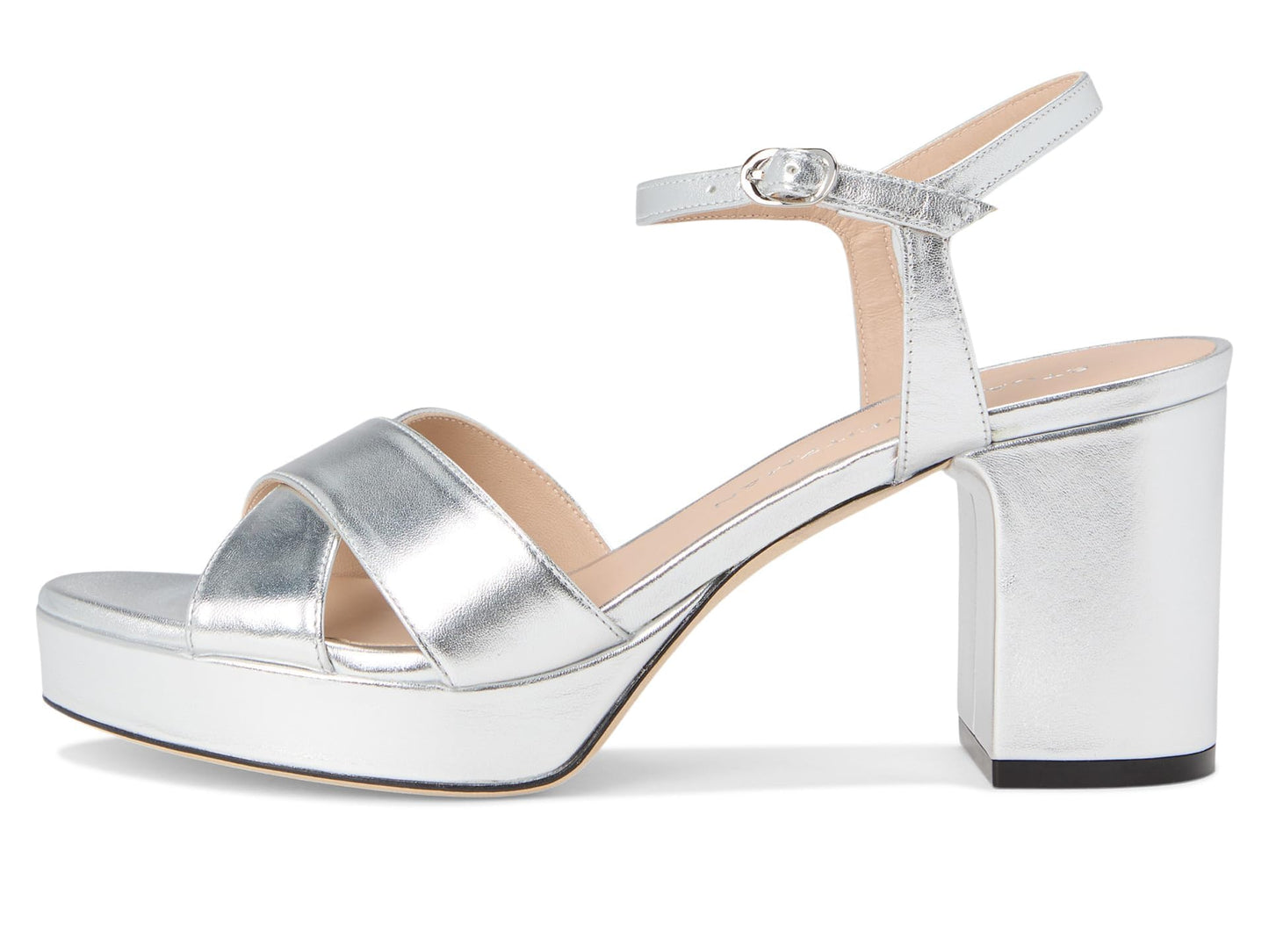 Stuart Weitzman Womens Dayna Platform 80 Silver 10 M