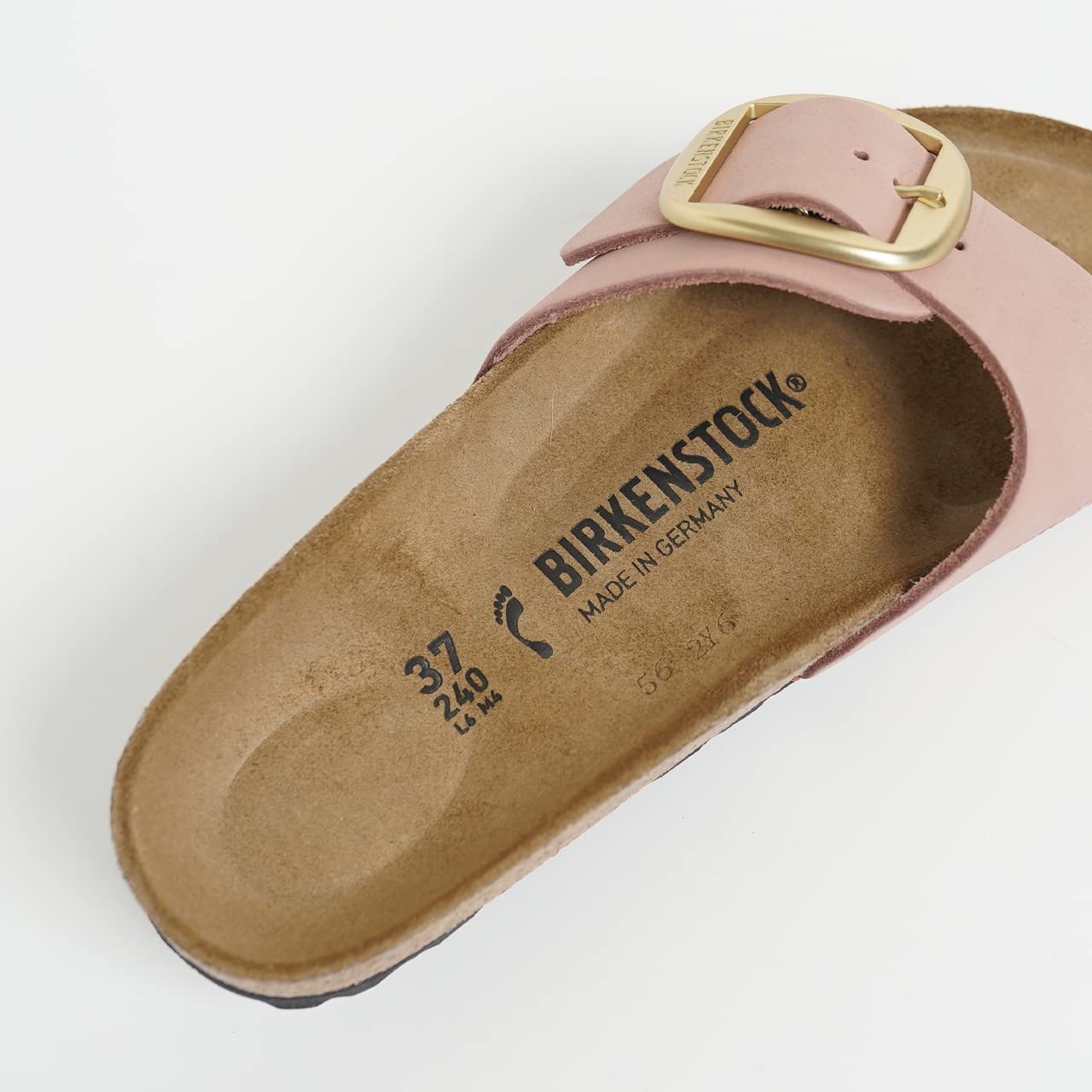 Birkenstock 1024039 1024009 1023373 Madrid Big Buckle One Strap Flat Sandals, Sandcastle, 24.0 cm