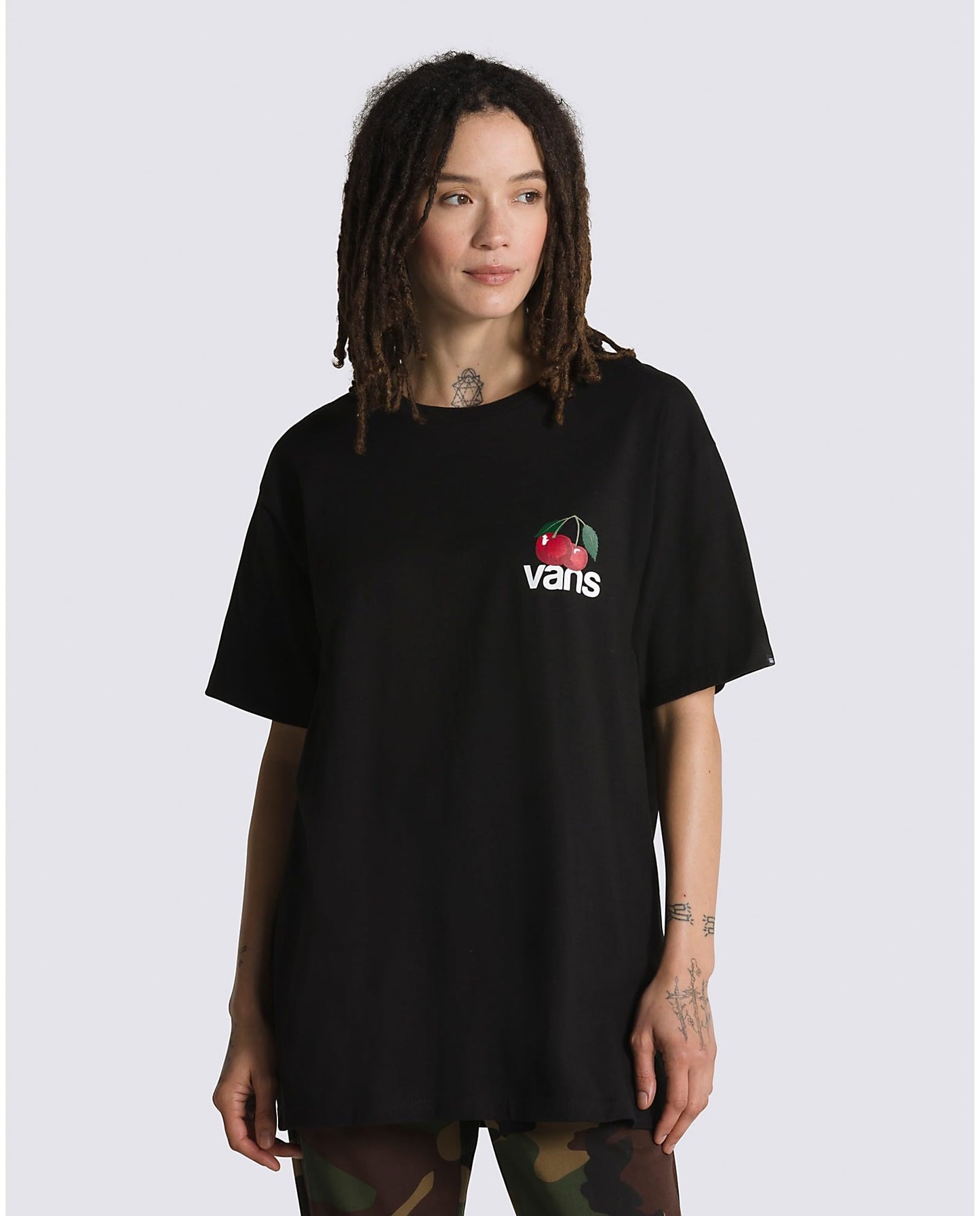 Vans Men's Short Sleeve T-Shirt, Cherry Check Black, X-Large