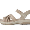 Skechers Women's REGGAE SLIM - COFFEE RUN, Adjustable Stretch Gore Sling Back Sandal, Taupe, 8M