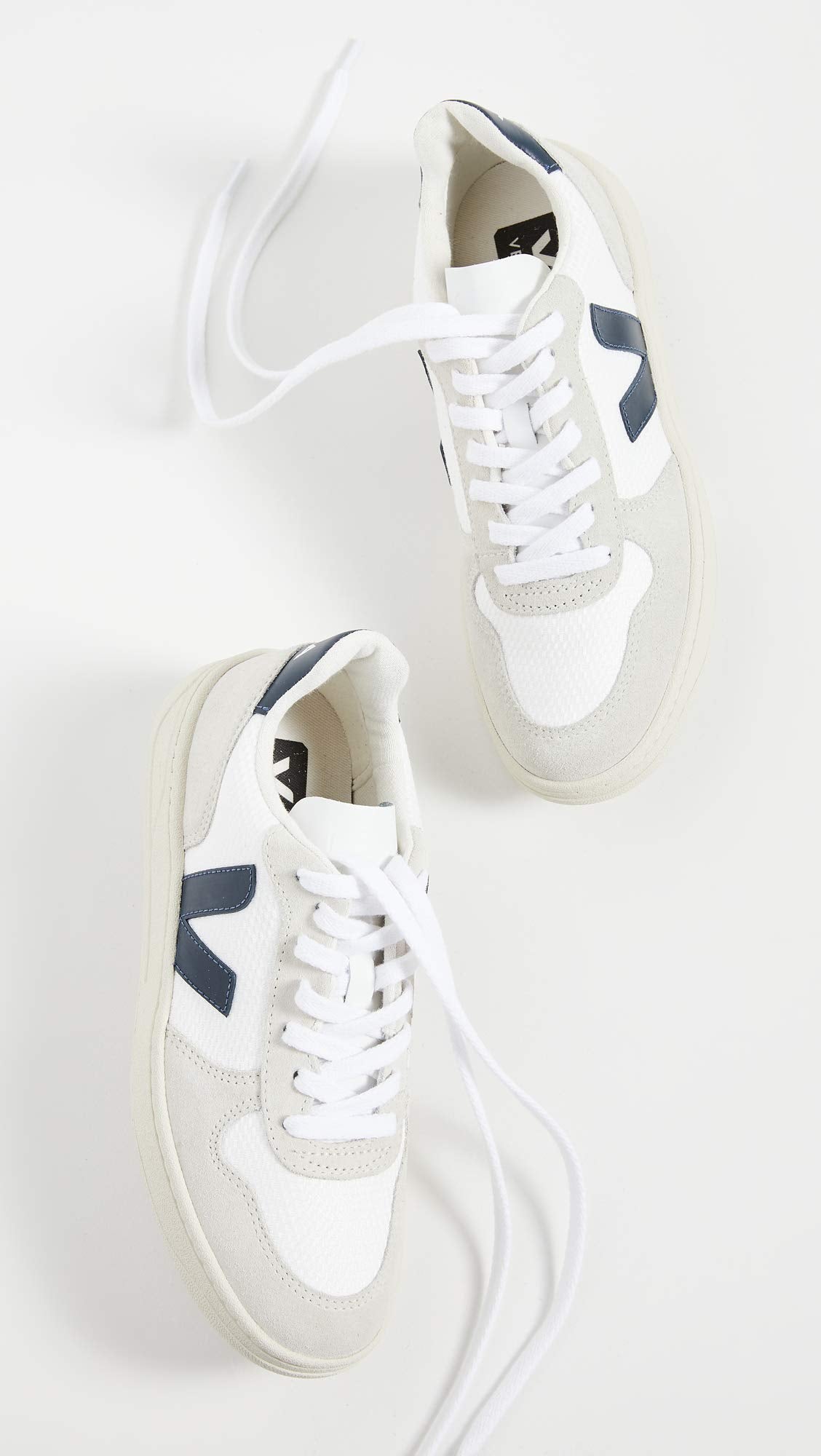 Veja Women's V-10 Sneakers, White/Nautico, 11 Medium US