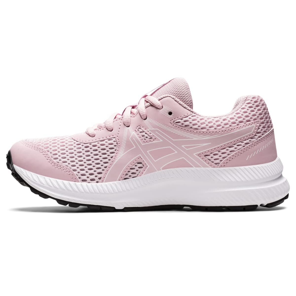 ASICS Kid's Contend 7 Grade School Running Shoe, 4, Barely Rose/White