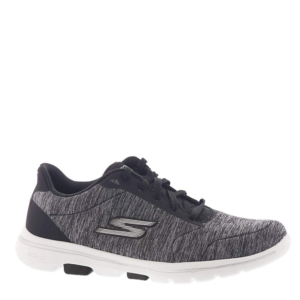 Skechers Women's Go Walk 5 True Sneaker, Black/White, 11