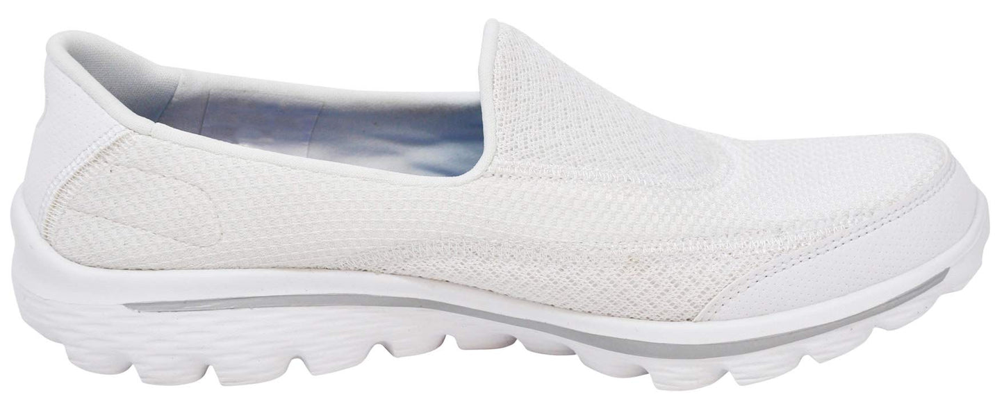 Skechers Performance Women's Go Walk 2 Slip-On Walking Shoe, White, 8 M US