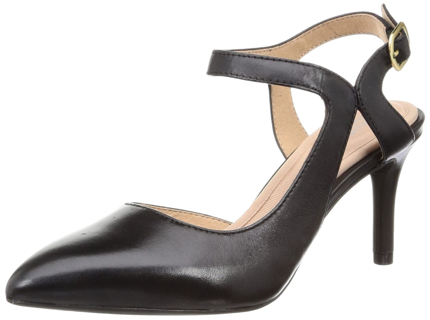 Rockport Women's Total Motion 75MMPTH Cross Strap, Black Leather, 8.5