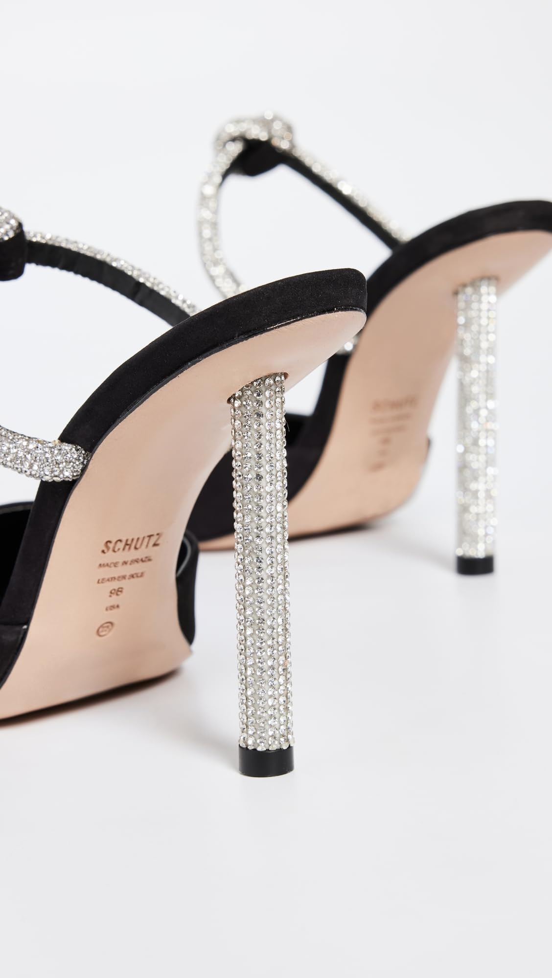 SCHUTZ Women's Pearl Pin Heels, Black, 6.5 Medium US