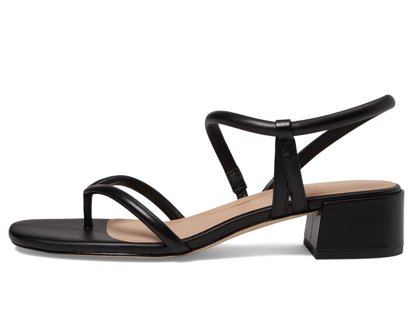Cole Haan Calli Thong Block Heel Sandal 40 mm Black Leather 7.5 B (M)