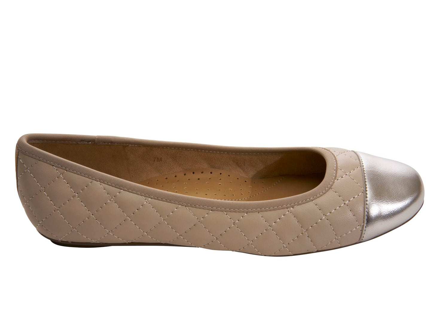 VANELi Serene Soft Beige Quilted Nappa/Silver Mercury 13 M (B)